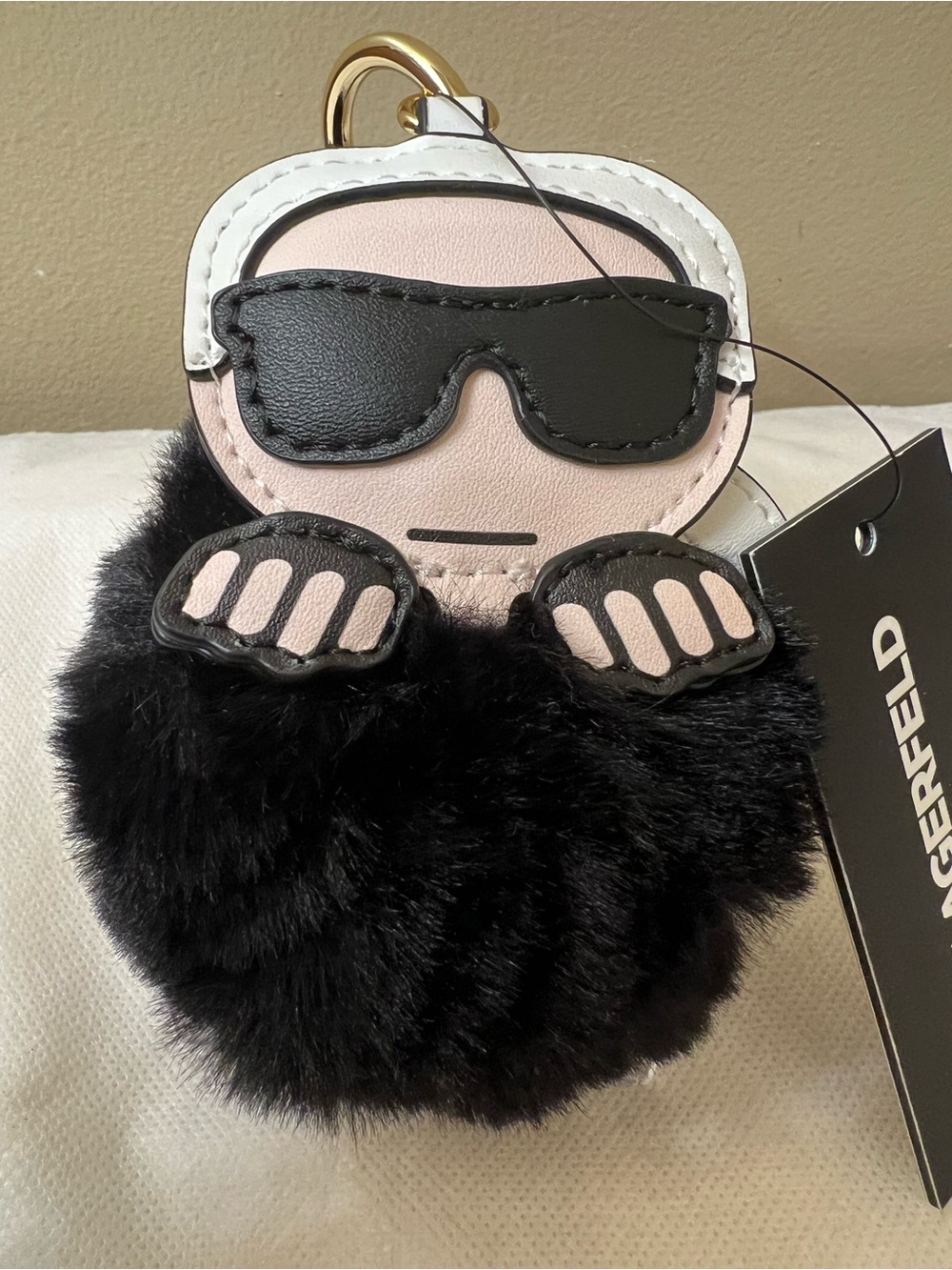 Karl Lagerfeld Pom-Pom Cat Keychain / Bagcharm NWT